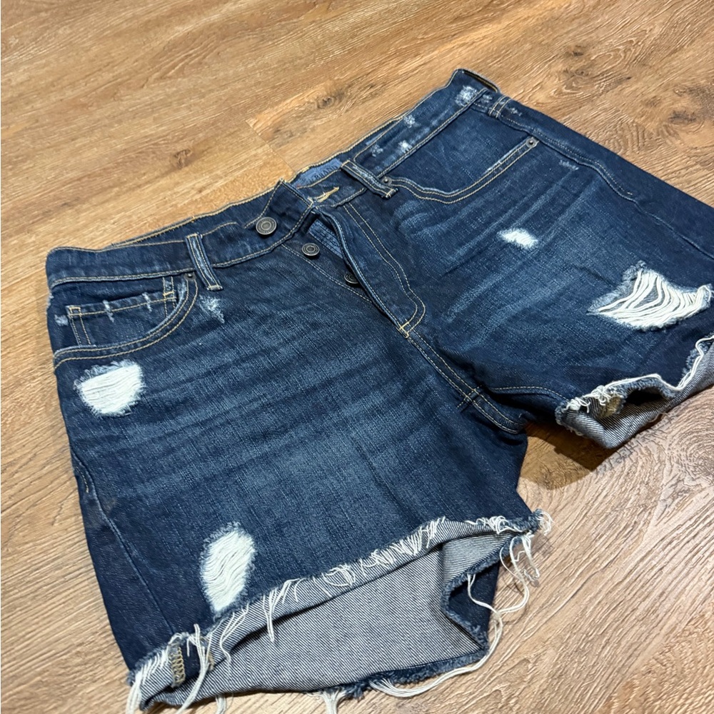 Lucky Brand Distressed Denim Boyfriend Shorts - Picture 3 of 7